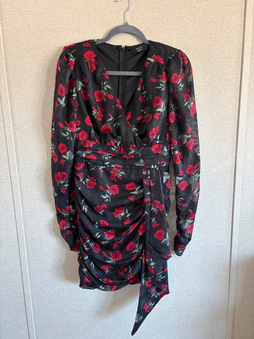 VICI Santa Fe Floral Chiffon Mini Dress Sz M Date Night Romantic Goth Chic